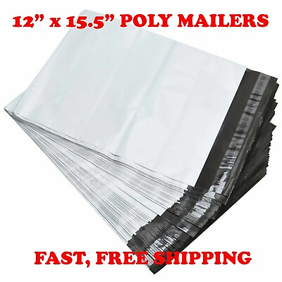 #ad 12x15.5 POLY MAILERS SHIPPING ENVELOPES SELF SEAL PACKAGING BAGS 2.5 Mil 12quot;x15quot;