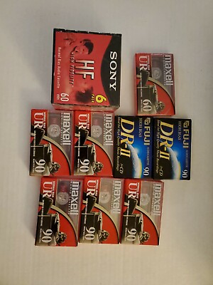 #ad 14 Unopened Brand New Audio Cassette Tapes Sony Fuji Maxell 60 and 90 minutes