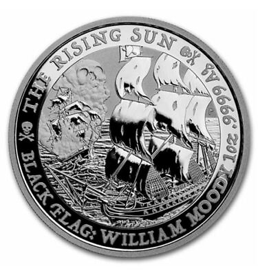 #ad Tuvalu 1$ Black Flag Rising Sun 2022 1 oz .999 silver BU in Capsule
