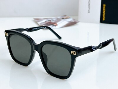 #ad Balenciaga BB0283 Sunglasses Black Glasses Dark Gray Lenses Unisex 56 19 140