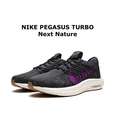 #ad Nike Pegasus Turbo Next Nature Mens Road Running Shoe Black Purple 10 11 12