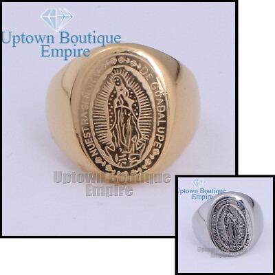 #ad Stainless Steel Ring Virgin Mary Virgen De Guadalupe Anillo Size 7 12
