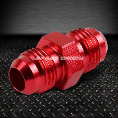 #ad 8AN AN 8 MALE STRAIGHT COUPLER ADAPTER FLARE RED GAS OIL H20 FINISH FITTING