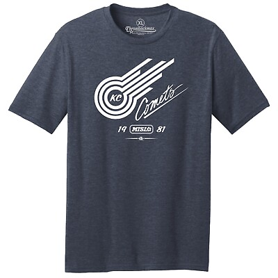 #ad Kansas City Comets 1981 Logo MISL Soccer TRI BLEND Tee Shirt