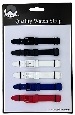 #ad 6 x Wholesale Job Lot Regular 12mm Colour Resin Sports Waterproof Watch Straps