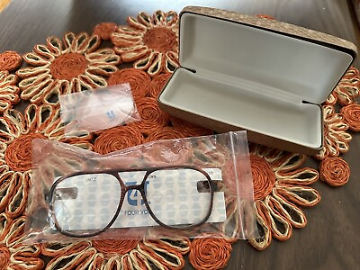 #ad 70s Style Glasses Tortoise Frame Unisex With Case Extra Lenses No Prescription