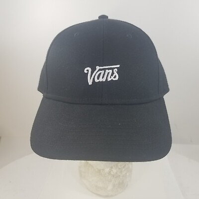 #ad VANS Hat Snapback Cap Black Plain Simple Old Logo Vintage