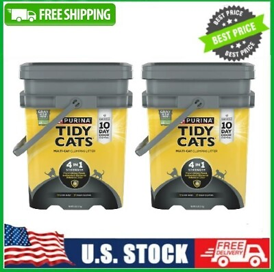 #ad 2 Pack Purina Tidy Cats Multi Cat Clumping Kitty Litter 4 In 1 35 lb Pail