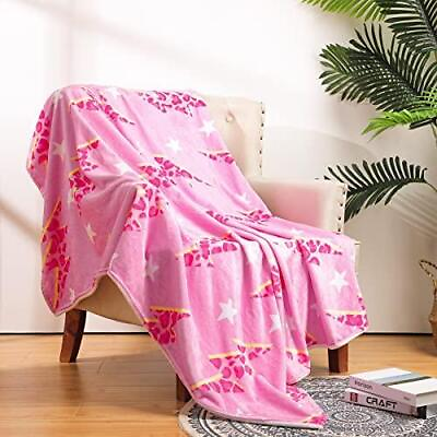 #ad Hot Pink Preppy Throw Blanket Cute Flannel Soft Blanket Plush Cozy Fuzzy Blanket