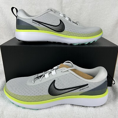 #ad Nike Golf Shoes Mens 10 Infinity Ace Gray Green Golfer Golfing Athletic Comfort