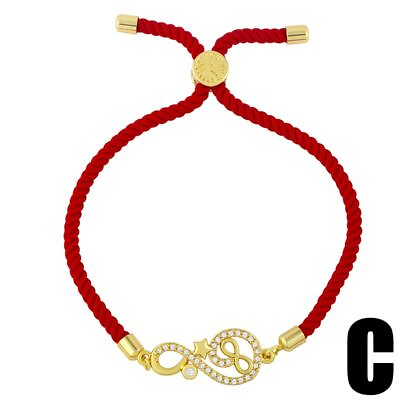#ad Infinity Charm Bracelet Cubic Zirconia Charms Bangles Adjustable Women Bracelets