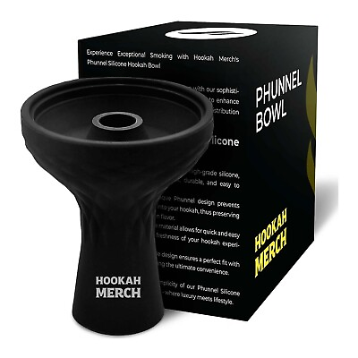 #ad Black Silicone Hookah Bowl Phunnel Style Heat Resistant Funnel Shisha Head