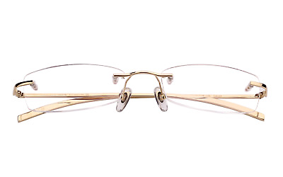 #ad Beison 100% Pure Titanium Rimless Classic Eyeglasses Glasses Frame Rx Clear