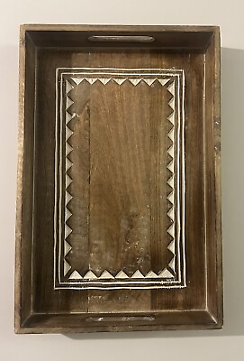 #ad Rustic Wooden Serving Tray. Crafted And Made In India