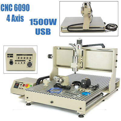 #ad 110V 4 Axis CNC 6090 Router Engraver Metal Engraving Drilling Milling Machine
