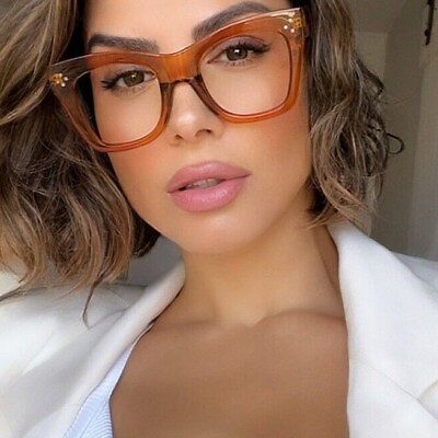 #ad Oversized thick frames catherine Women Eyeglasses Clear Lens Shadz SQUARE NERD