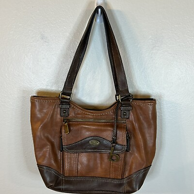 #ad BOC Born Concept Leather Shoulder Purse Handbag in two toned brown 2 straps $35.00
