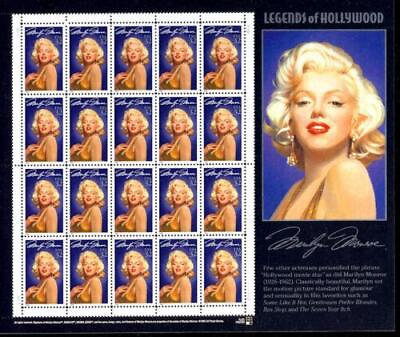 #ad US 1995 SC #2967 Legends of Hollywood Marilyn Monroe Stamps Sheet of 20 MNH