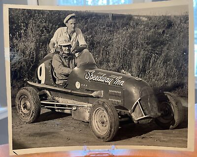 #ad Vintage Midget Racing 8x10 Photo Speedway Inn Number 9 Car