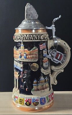 #ad King Signed BERLIN WALL Stone Limited Edition Germany Stein 2254 of 10000 EUC