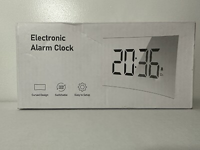 #ad Electronic Alarm Clock HM251C Black Curved Design ￼cord Included