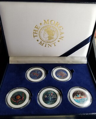 #ad 1999 State Quarters Colorized Set in Capsules w Display Box COA FREE SHIPPING