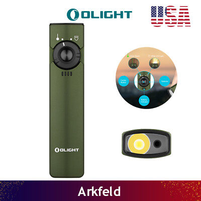 #ad Olight Arkfeld Flashlight 1000 Lum Dual Light Cool White Green Beam OD Green