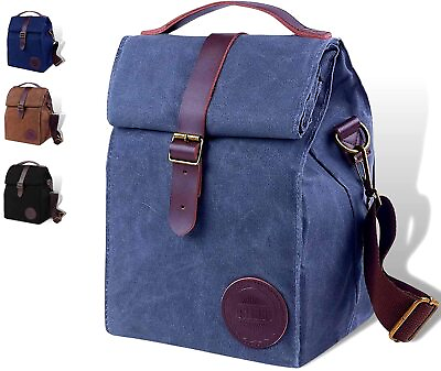 #ad Insulated Lunch Bag 10L Sturdy Waxed Canvas Lunch Box for Men and Women Leakp...
