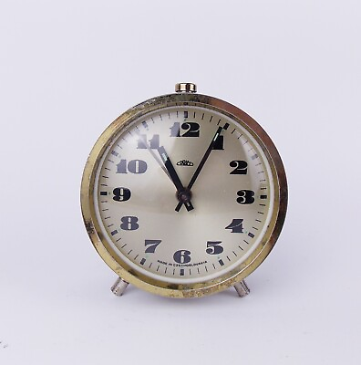 #ad Vintage 1970s Alarm clock PRIM Czechoslovakia Retro Old Desk table watch decor
