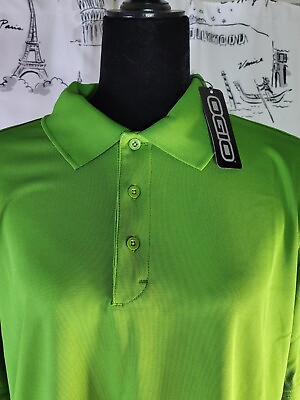 #ad OGIO NEW Men#x27;s Size MEDIUM 1 4 Button Polo Shirt GREEN Short Sleeve NWT