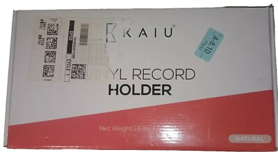 #ad KAIU Vinyl Record Storage Holder Stylish Modern Natural Solid Wood 50 Albums