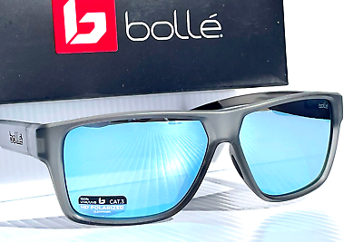 #ad NEW Bolle#x27; TEMPER Grey Frost HD POLARIZED Sky Blue CAT.3 Lens Sunglass BS042003