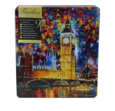 #ad Ahmad Tea London #Timeless Tea Selection 9x8TB 72 Foil Tea Bag Caddy 144g