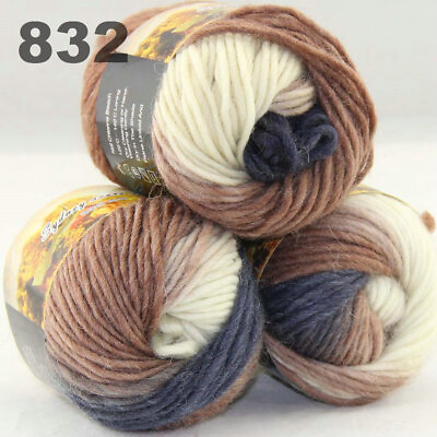 #ad Sale 3Ballsx50g Chunky Soft Needle Hand Knitting Blanket Scores Wool Yarn 832