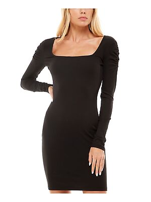 #ad ULTRA FLIRT Womens Long Sleeve Square Neck Short Cocktail Body Con Dress Juniors