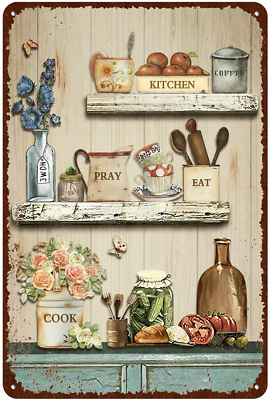 #ad Vintage Farmhouse Kitchen Sign Kitchen Metal Signs Rustic Kitchen Wall Decor