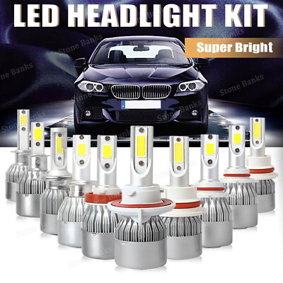 #ad 9005 9006 H11 H13 9007 H1 H3 H4 H7 5202 LED Headlight 6000K Bulb Kit Hi Low Beam