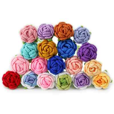 #ad Knitted Crochet Flower Handmade Rose Sunflower Daisy Flowers DIY Festival Gifts