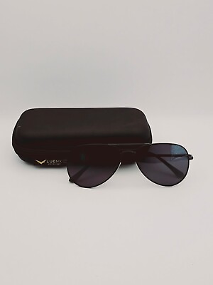 #ad LUENX Black Aviator Sunglasses for Men Women Polarized Driving UV 400 Protection
