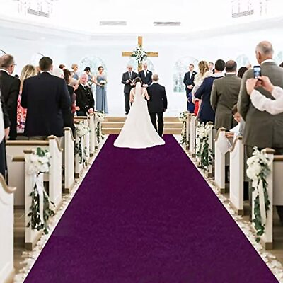 #ad MODFUNS Purple Aisle Runner for Wedding Ceremony 4x15Ft Velvet Aisle Runner D...
