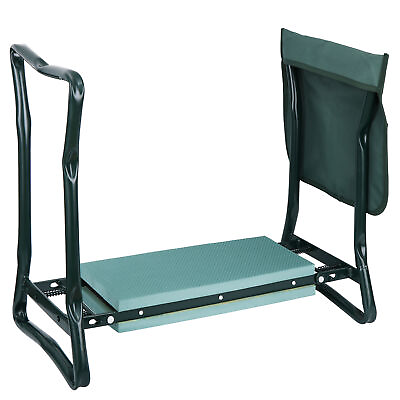 #ad Folding Garden Kneeler Bench Stool Kneeling 2 Extra Thicken Pouch EVA Pad Seat