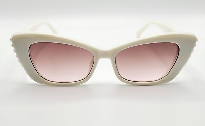 #ad Chanel CH 5481 1255 S9 Sunglasses Creamy White w Glass Pearls Gold CC Logo