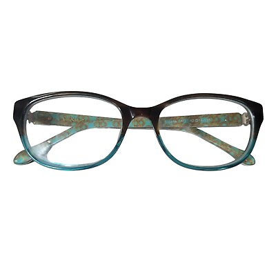 #ad Lilly Pulitzer Women#x27;s Sloane Glasses Frames Only Turquoise Brown Semi Cat Eye