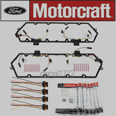 #ad 94 97 Ford 7.3 7.3L Powerstroke Diesel Valve Cover Gaskets Motorcraft Glow Plugs