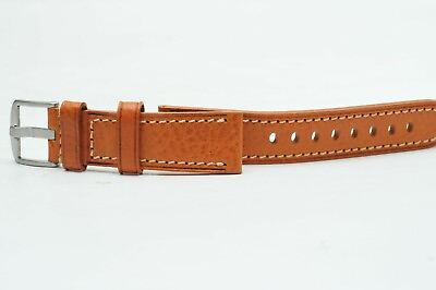 #ad Premium Handmade Genuine Soft Calfskin Leather Watch Strap Light Brown Black