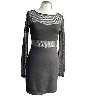#ad BCBGeneration Black Long Sleeve Mesh Mini Dress in size Small. $24.50