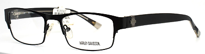 #ad HARLEY DAVIDSON HD476 BLK Black Mens Rectangle Eyeglasses 52 18 145 B:32