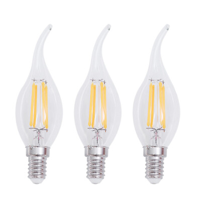 #ad 3 Pcs Light Bulbs for Chandeliers 4w LED E14 Dimmable Filament Flame