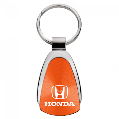 #ad Honda Authentic Logo Orange Teardrop Key Chain Fob Ring Official Licensed