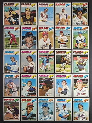 #ad 1977 Topps Baseball Set Break 25 Cards